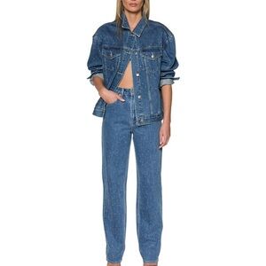 Ksubi Oversized Crystal‎ Embellished Denim Trucker Boyfriend Jacket Sz S